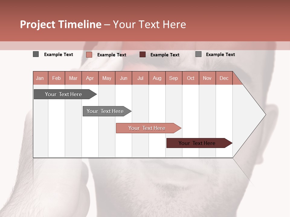 A Young Man Grasping His Head Where The Pain Is - A Killer Headache Or Migraine. PowerPoint Template