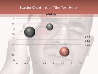 A Young Man Grasping His Head Where The Pain Is - A Killer Headache Or Migraine. PowerPoint Template
