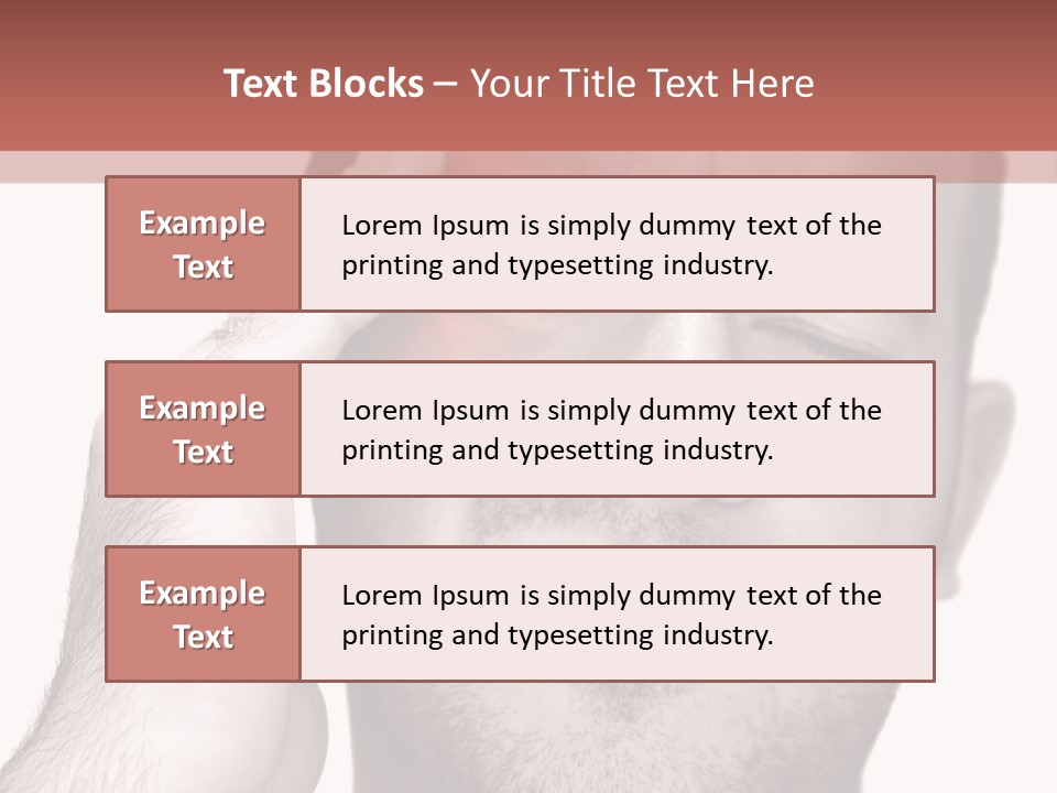 A Young Man Grasping His Head Where The Pain Is - A Killer Headache Or Migraine. PowerPoint Template