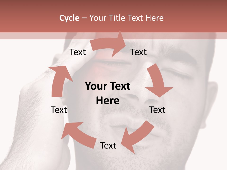 A Young Man Grasping His Head Where The Pain Is - A Killer Headache Or Migraine. PowerPoint Template