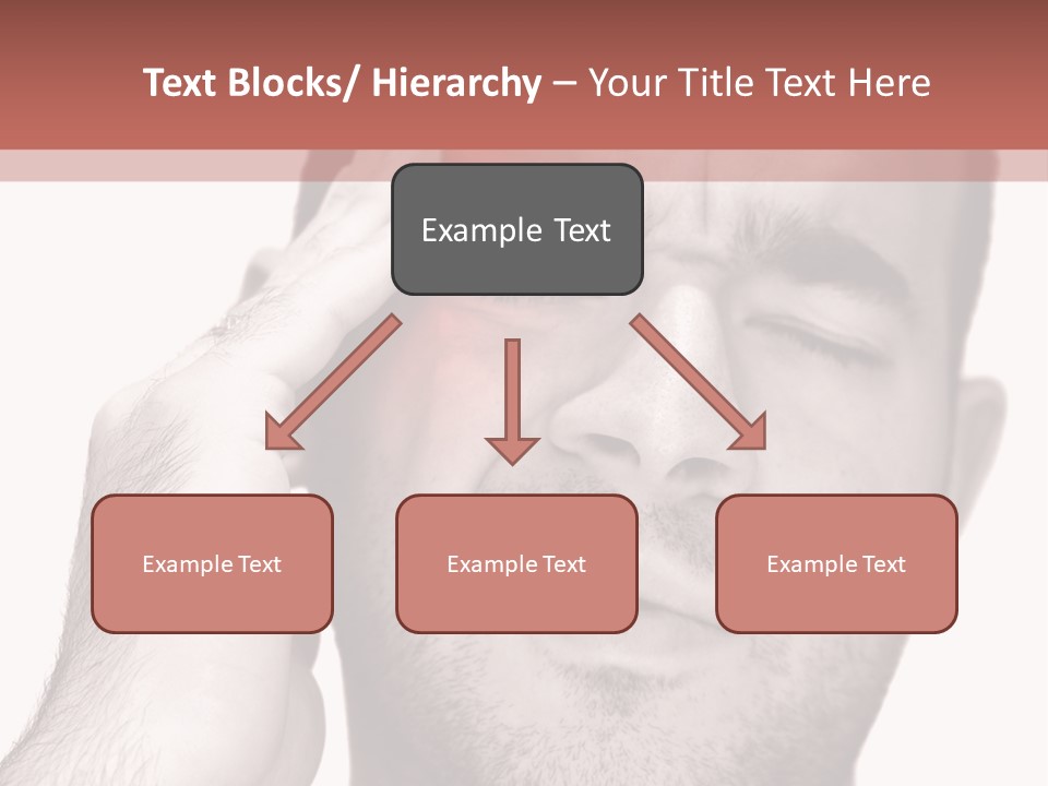 A Young Man Grasping His Head Where The Pain Is - A Killer Headache Or Migraine. PowerPoint Template