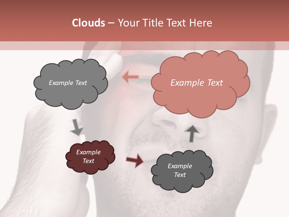A Young Man Grasping His Head Where The Pain Is - A Killer Headache Or Migraine. PowerPoint Template