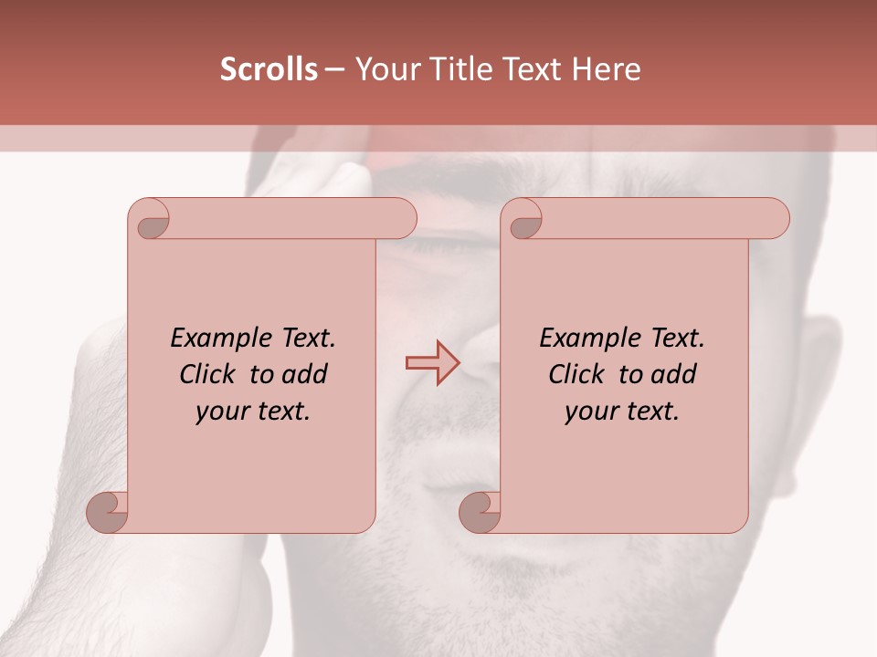 A Young Man Grasping His Head Where The Pain Is - A Killer Headache Or Migraine. PowerPoint Template