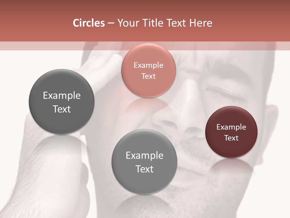 A Young Man Grasping His Head Where The Pain Is - A Killer Headache Or Migraine. PowerPoint Template