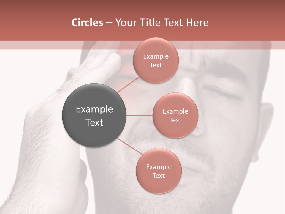 A Young Man Grasping His Head Where The Pain Is - A Killer Headache Or Migraine. PowerPoint Template