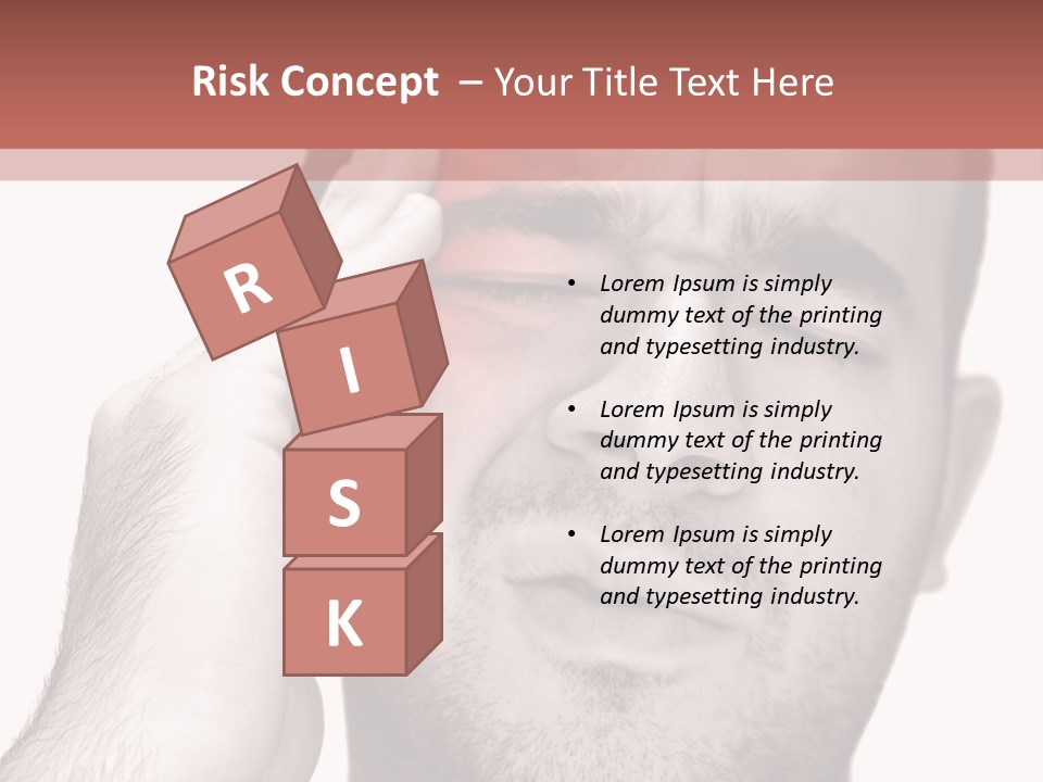 A Young Man Grasping His Head Where The Pain Is - A Killer Headache Or Migraine. PowerPoint Template