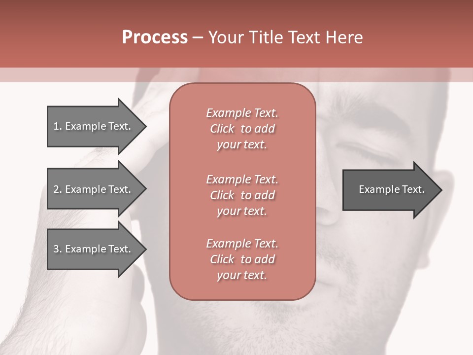 A Young Man Grasping His Head Where The Pain Is - A Killer Headache Or Migraine. PowerPoint Template