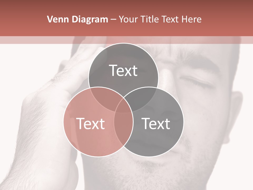 A Young Man Grasping His Head Where The Pain Is - A Killer Headache Or Migraine. PowerPoint Template