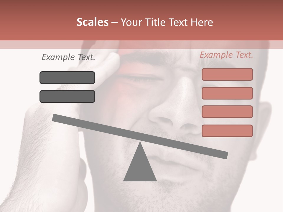 A Young Man Grasping His Head Where The Pain Is - A Killer Headache Or Migraine. PowerPoint Template