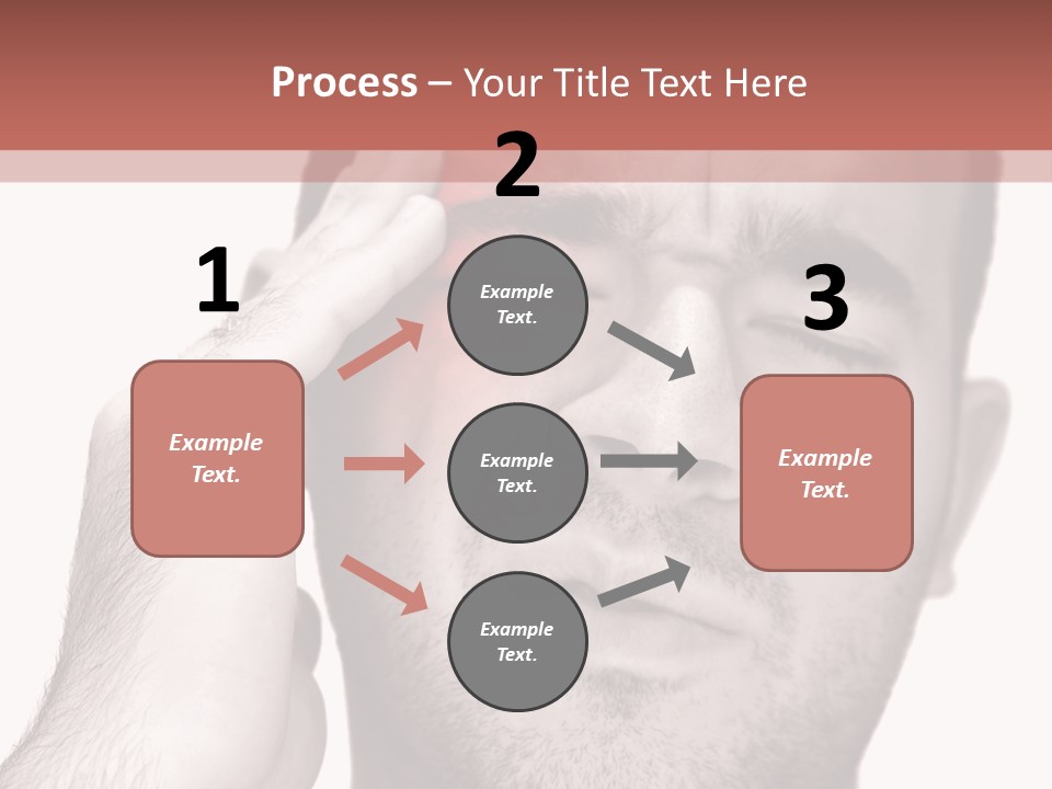 A Young Man Grasping His Head Where The Pain Is - A Killer Headache Or Migraine. PowerPoint Template