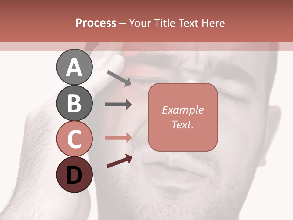 A Young Man Grasping His Head Where The Pain Is - A Killer Headache Or Migraine. PowerPoint Template