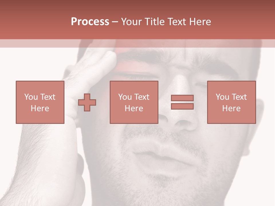 A Young Man Grasping His Head Where The Pain Is - A Killer Headache Or Migraine. PowerPoint Template