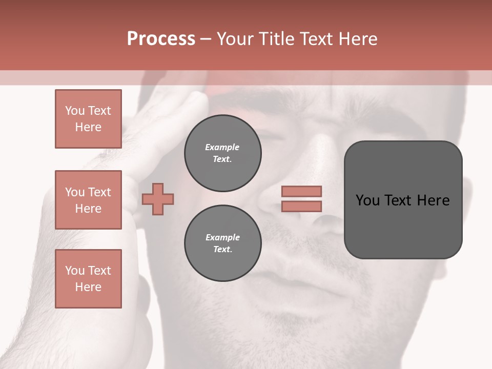 A Young Man Grasping His Head Where The Pain Is - A Killer Headache Or Migraine. PowerPoint Template