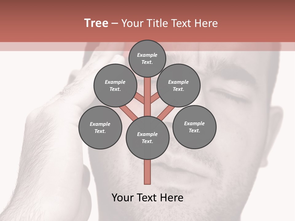 A Young Man Grasping His Head Where The Pain Is - A Killer Headache Or Migraine. PowerPoint Template