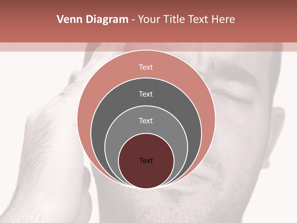 A Young Man Grasping His Head Where The Pain Is - A Killer Headache Or Migraine. PowerPoint Template
