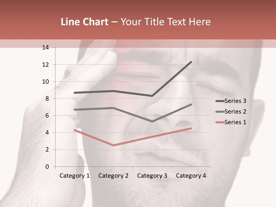 A Young Man Grasping His Head Where The Pain Is - A Killer Headache Or Migraine. PowerPoint Template