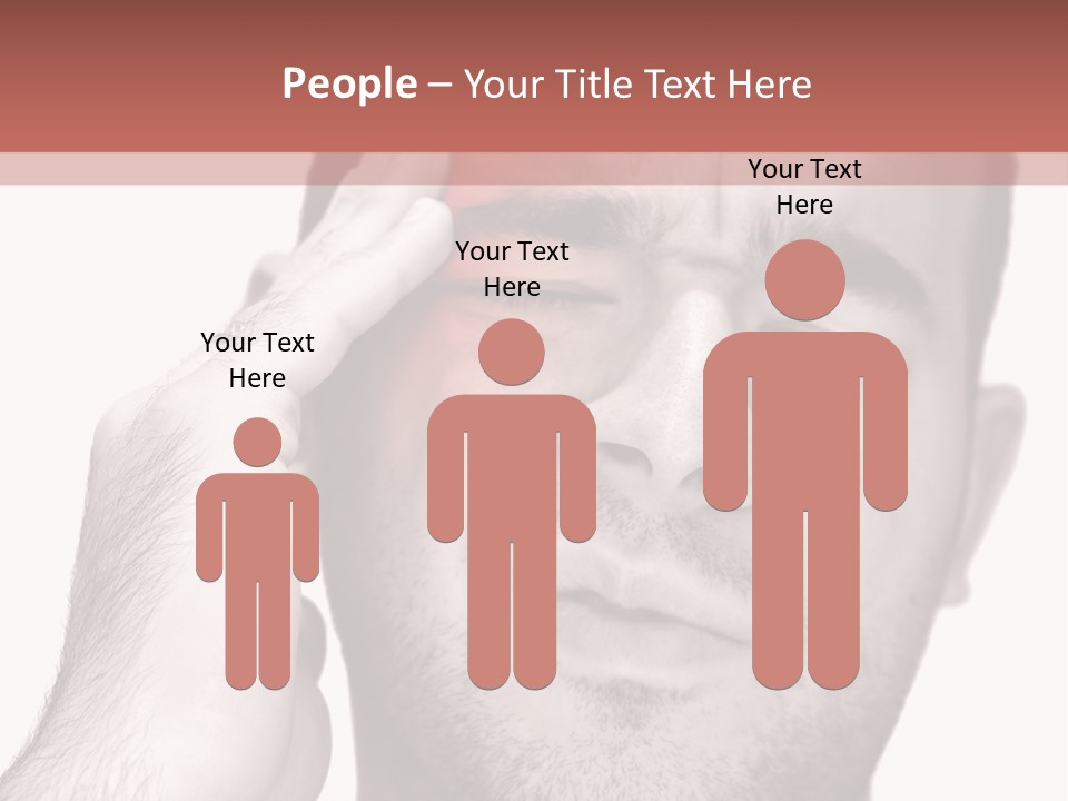 A Young Man Grasping His Head Where The Pain Is - A Killer Headache Or Migraine. PowerPoint Template