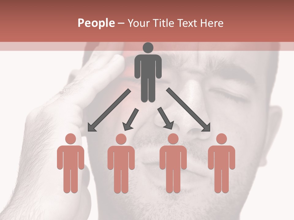 A Young Man Grasping His Head Where The Pain Is - A Killer Headache Or Migraine. PowerPoint Template