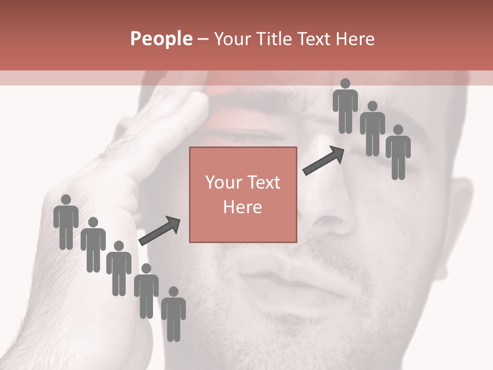 A Young Man Grasping His Head Where The Pain Is - A Killer Headache Or Migraine. PowerPoint Template