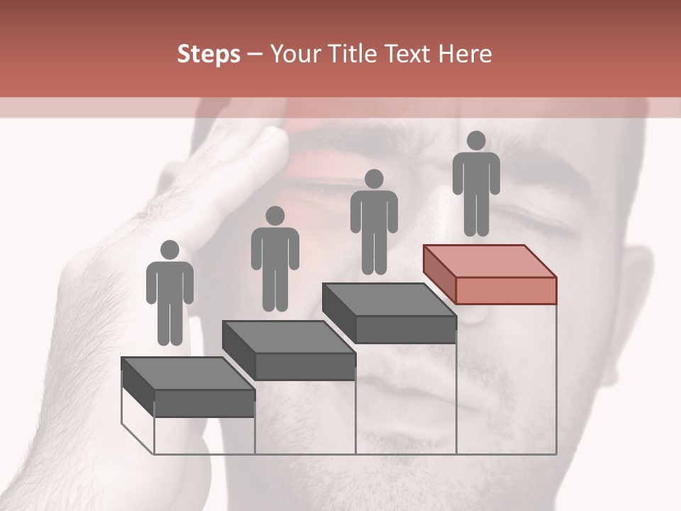 A Young Man Grasping His Head Where The Pain Is - A Killer Headache Or Migraine. PowerPoint Template