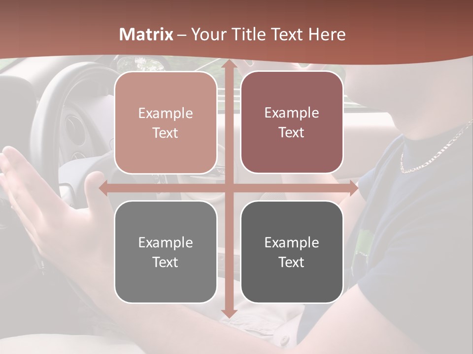 A Young Man Seems To Be Experiencing Some Road Rage While Driving. PowerPoint Template