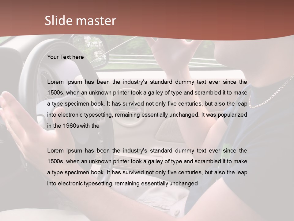 A Young Man Seems To Be Experiencing Some Road Rage While Driving. PowerPoint Template