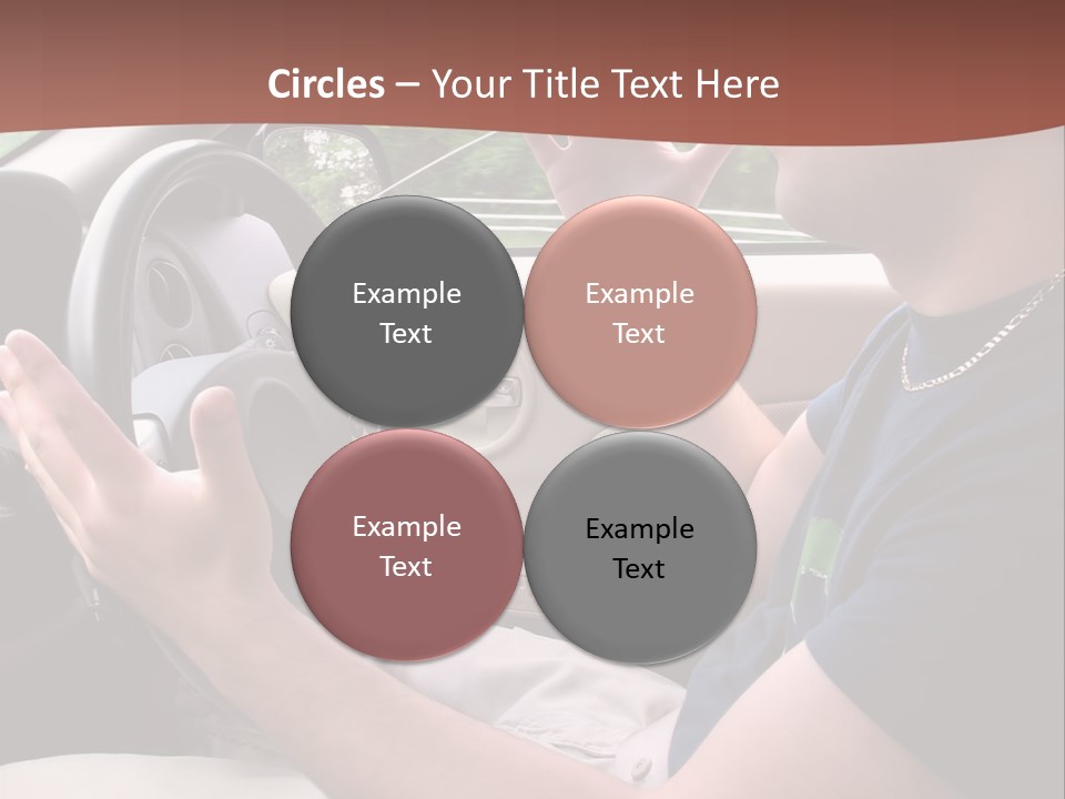A Young Man Seems To Be Experiencing Some Road Rage While Driving. PowerPoint Template