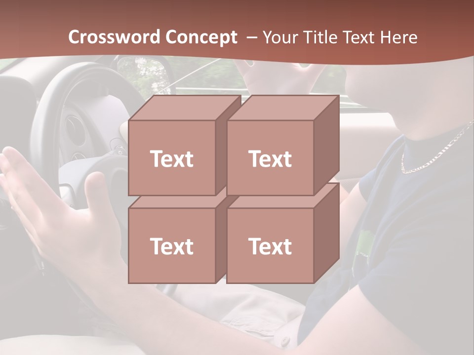 A Young Man Seems To Be Experiencing Some Road Rage While Driving. PowerPoint Template