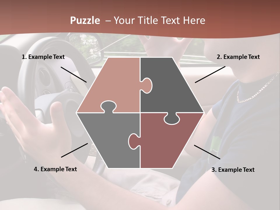 A Young Man Seems To Be Experiencing Some Road Rage While Driving. PowerPoint Template