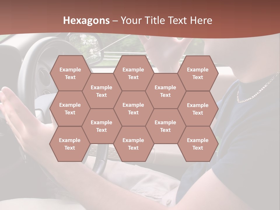 A Young Man Seems To Be Experiencing Some Road Rage While Driving. PowerPoint Template