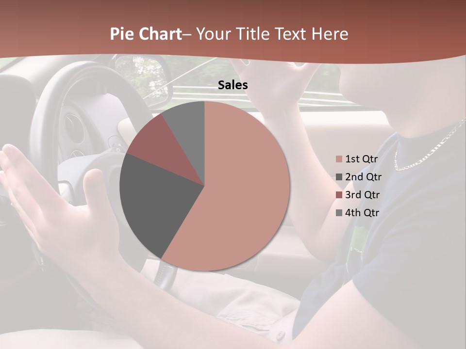 A Young Man Seems To Be Experiencing Some Road Rage While Driving. PowerPoint Template