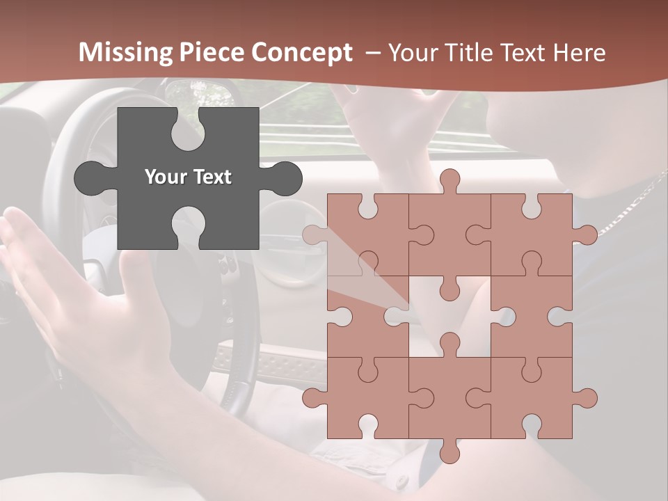 A Young Man Seems To Be Experiencing Some Road Rage While Driving. PowerPoint Template