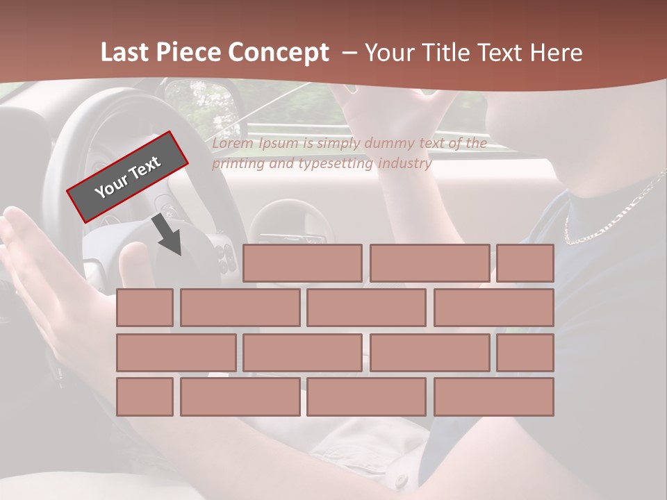 A Young Man Seems To Be Experiencing Some Road Rage While Driving. PowerPoint Template