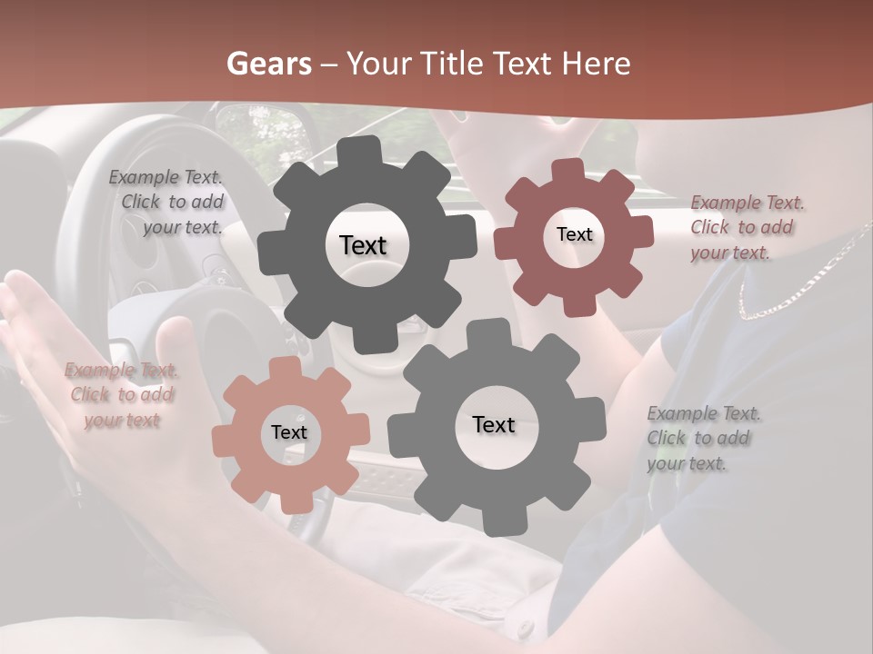 A Young Man Seems To Be Experiencing Some Road Rage While Driving. PowerPoint Template