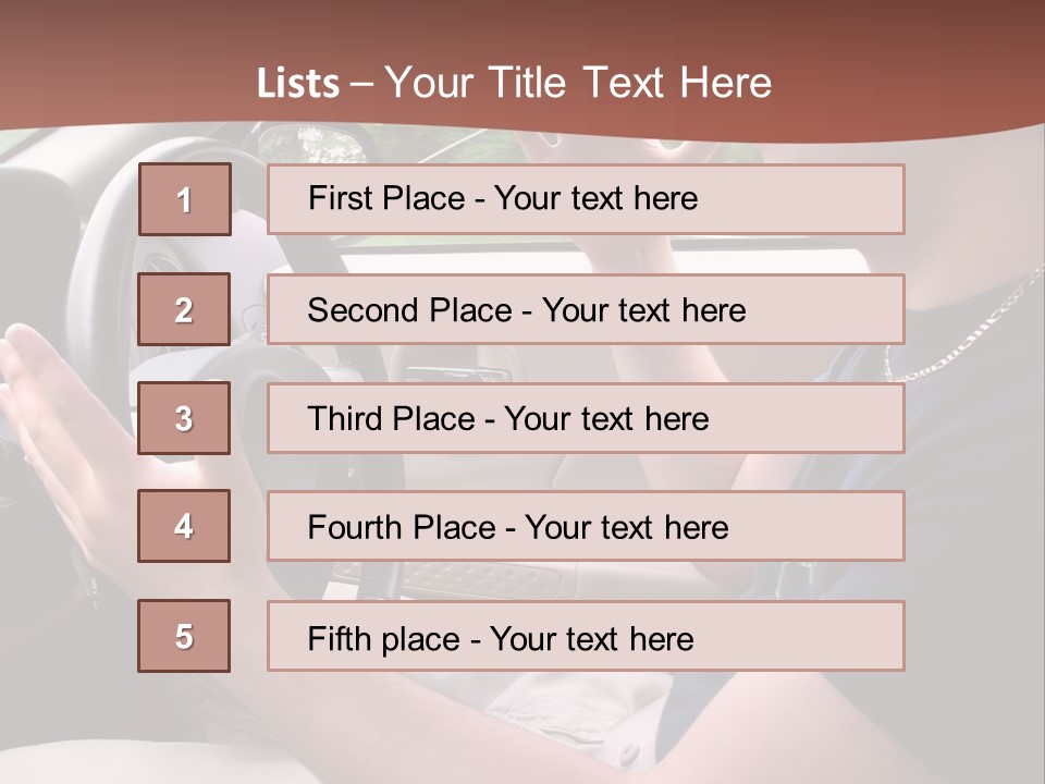 A Young Man Seems To Be Experiencing Some Road Rage While Driving. PowerPoint Template