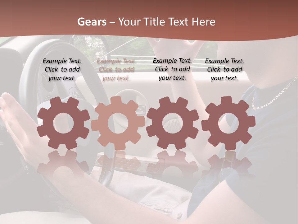 A Young Man Seems To Be Experiencing Some Road Rage While Driving. PowerPoint Template