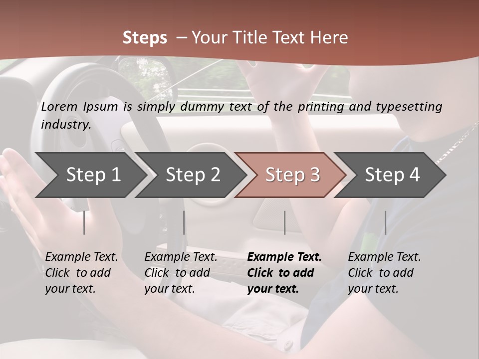 A Young Man Seems To Be Experiencing Some Road Rage While Driving. PowerPoint Template