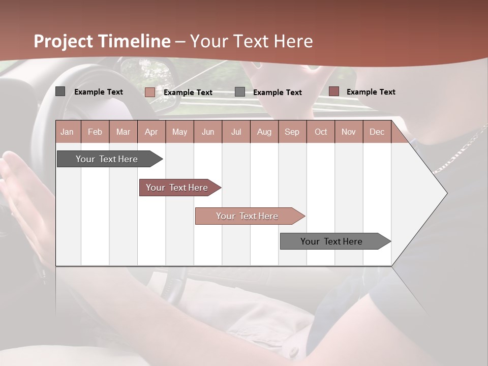 A Young Man Seems To Be Experiencing Some Road Rage While Driving. PowerPoint Template