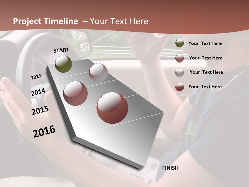 A Young Man Seems To Be Experiencing Some Road Rage While Driving. PowerPoint Template