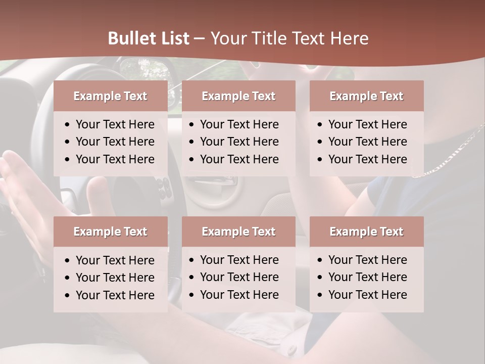 A Young Man Seems To Be Experiencing Some Road Rage While Driving. PowerPoint Template