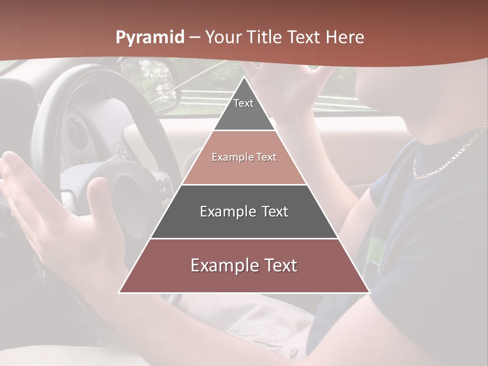 A Young Man Seems To Be Experiencing Some Road Rage While Driving. PowerPoint Template