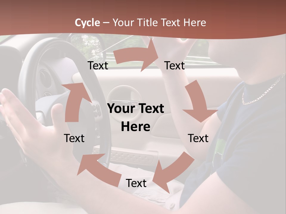 A Young Man Seems To Be Experiencing Some Road Rage While Driving. PowerPoint Template