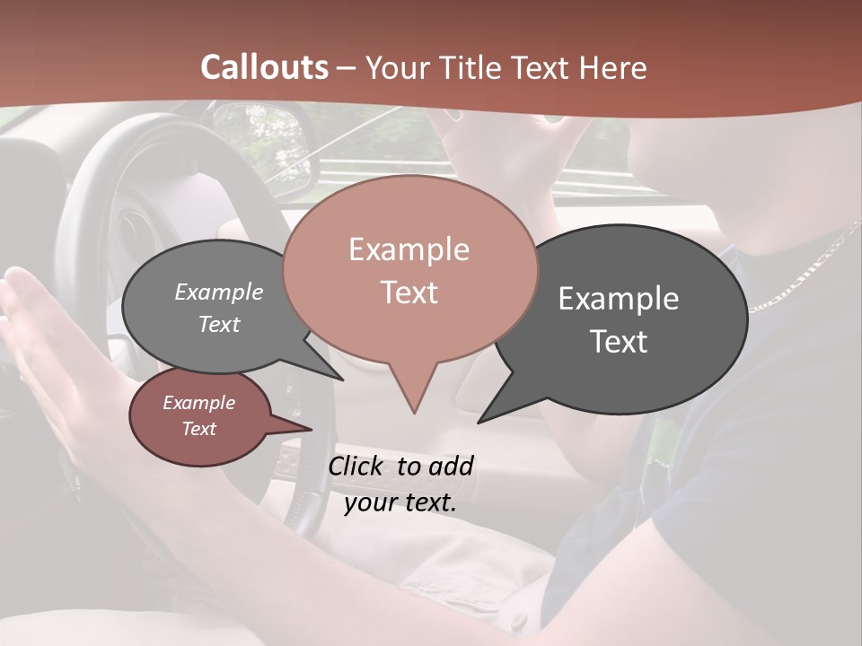 A Young Man Seems To Be Experiencing Some Road Rage While Driving. PowerPoint Template