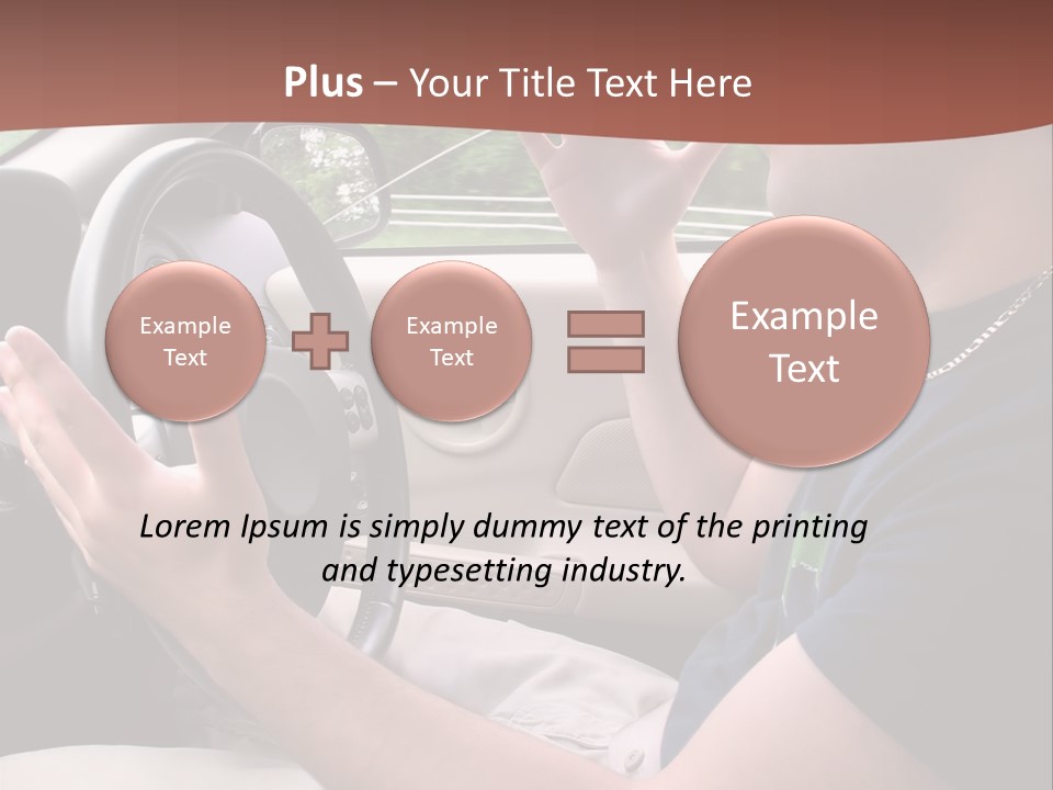 A Young Man Seems To Be Experiencing Some Road Rage While Driving. PowerPoint Template