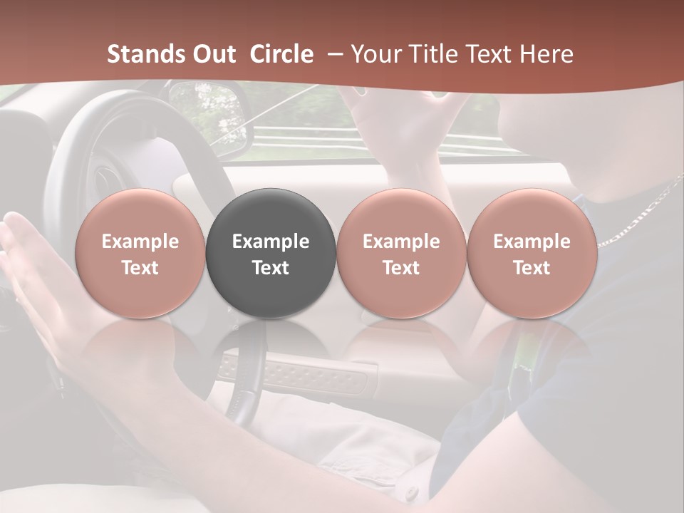 A Young Man Seems To Be Experiencing Some Road Rage While Driving. PowerPoint Template