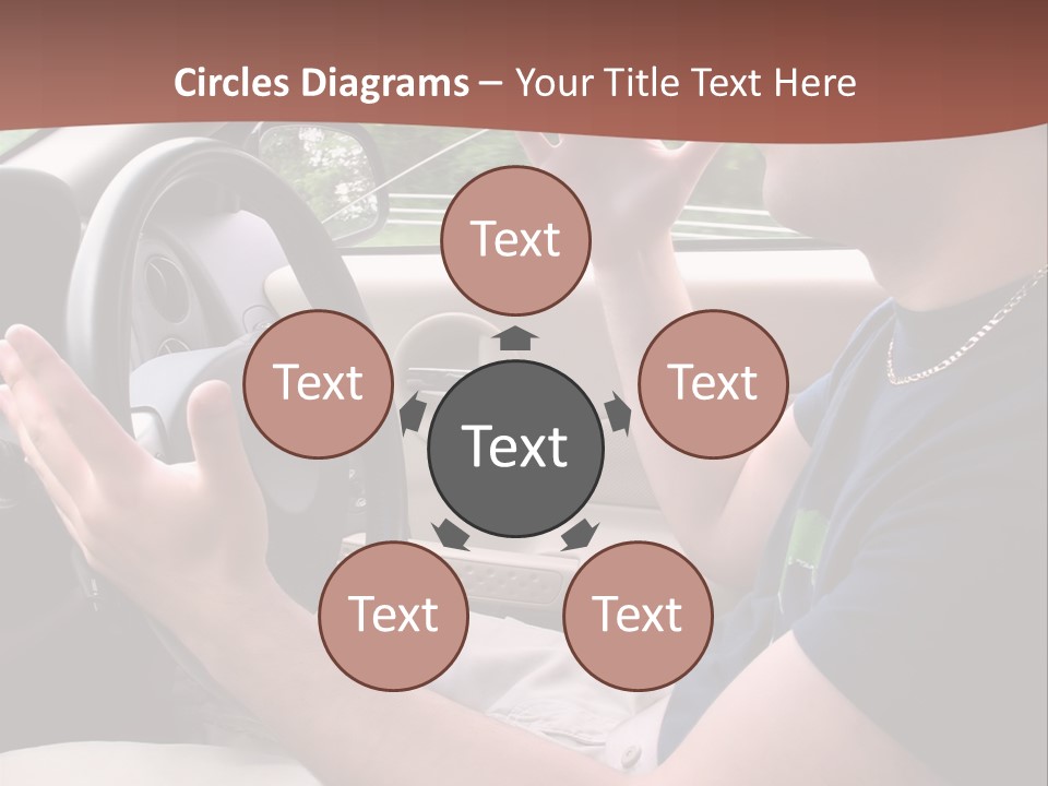 A Young Man Seems To Be Experiencing Some Road Rage While Driving. PowerPoint Template