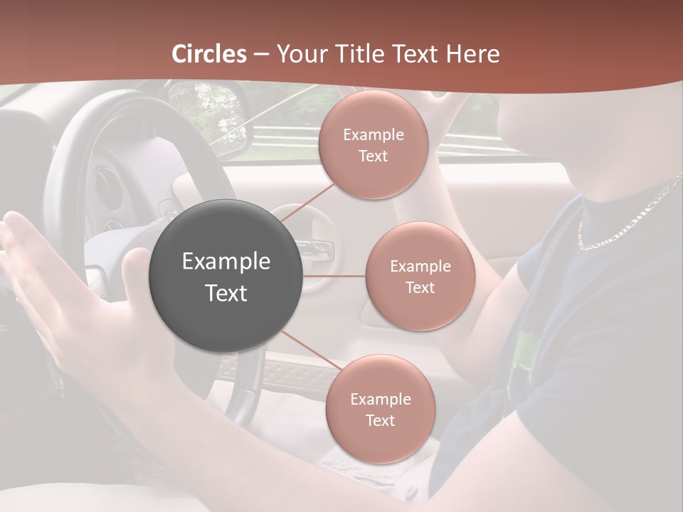 A Young Man Seems To Be Experiencing Some Road Rage While Driving. PowerPoint Template