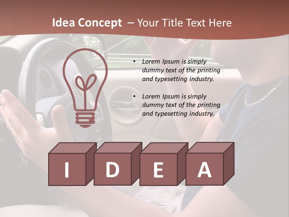 A Young Man Seems To Be Experiencing Some Road Rage While Driving. PowerPoint Template