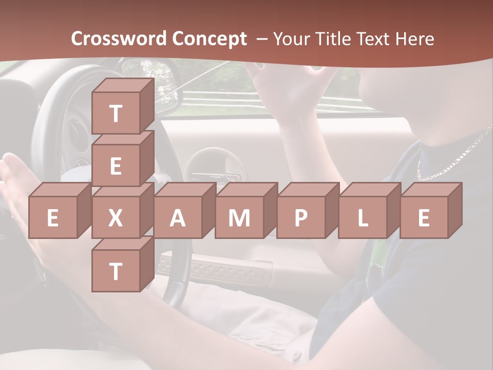 A Young Man Seems To Be Experiencing Some Road Rage While Driving. PowerPoint Template