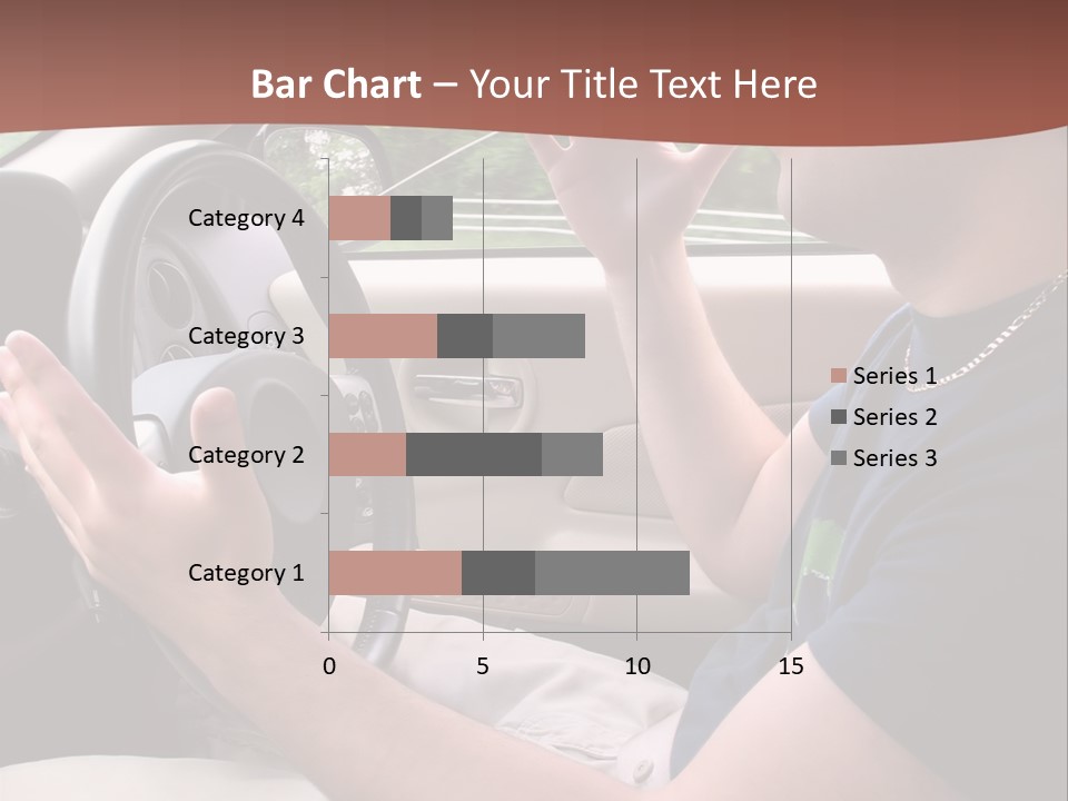 A Young Man Seems To Be Experiencing Some Road Rage While Driving. PowerPoint Template